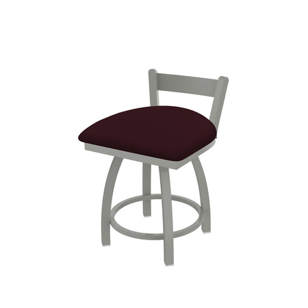 HOLLAND BAR STOOL CO 18" Low Back Swivel Vanity Stool, Nickel Finish, Canter Bordeaux Seat 82118AN005